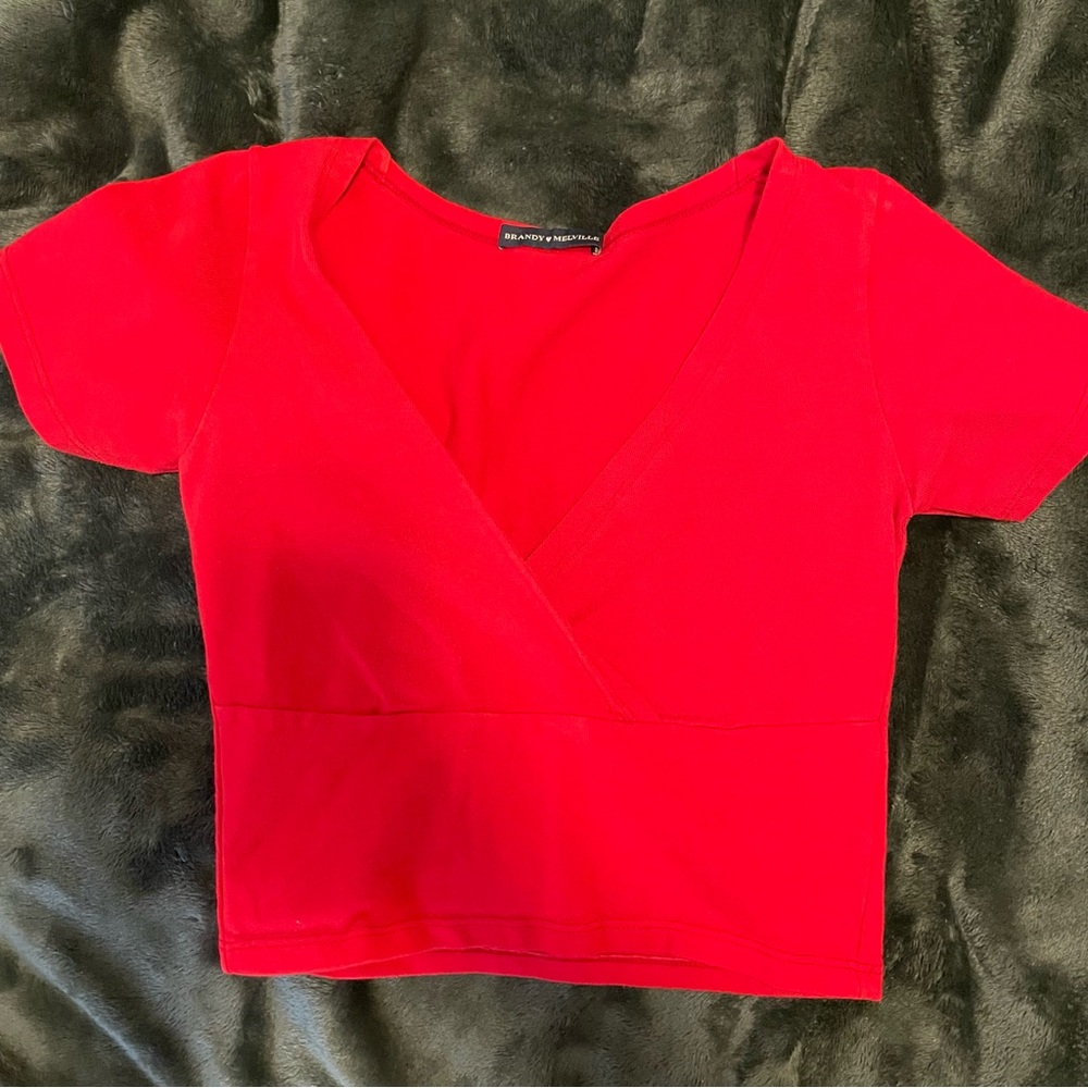 brandy melville red amara top